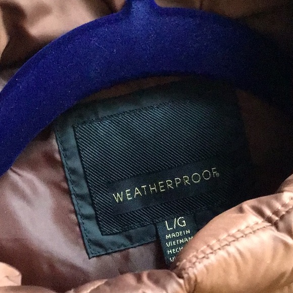 NWT Women's Weatherproof Channel Quilted Long Puffer Vest Coat Brandy  Large. - Picture 6 of 7